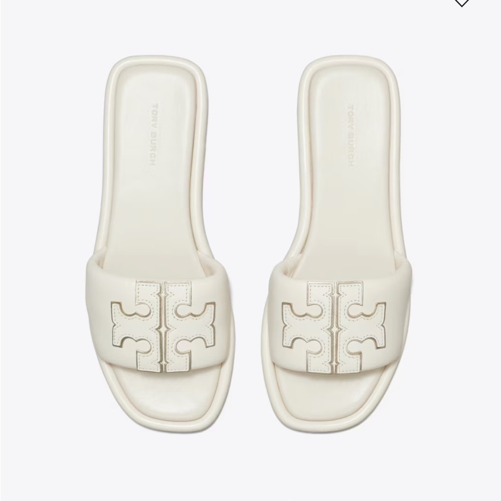 Tory Burch Double T Sport Slide Nappa Leather size 10 in excellent condition.